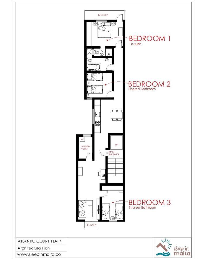 F4 Room 2, Private Room Two Single Beds Shared Bathroom ムサイダ エクステリア 写真